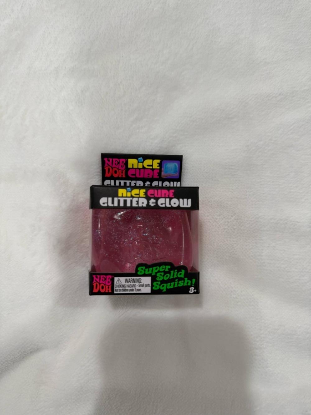 Nice Cube Glitter & Glow Pink Squishy Toy